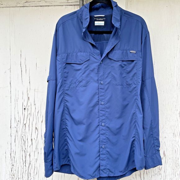 Columbia Other - Columbia Omni Shade Shirt Men's XL Blue Long Sleeve Pockets Button Front Vented